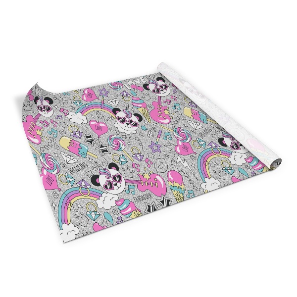 Dekoratív bútor matrica Panda rainbow diamonds