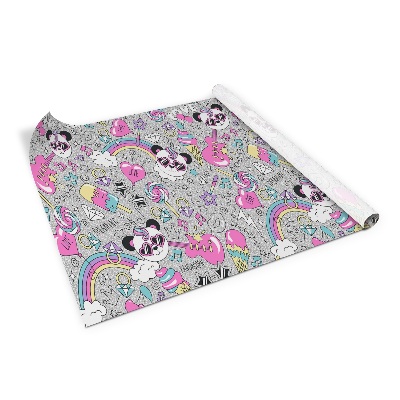 Dekoratív bútor matrica Panda rainbow diamonds