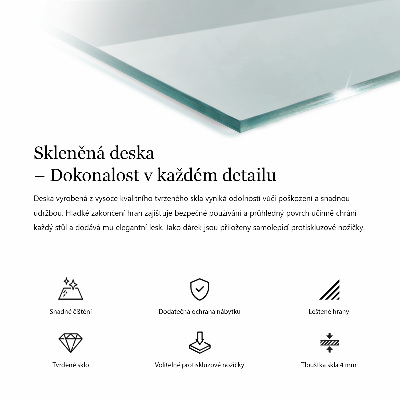 Téglalap alakú asztallap átlátszó
