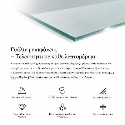 Téglalap alakú asztallap átlátszó