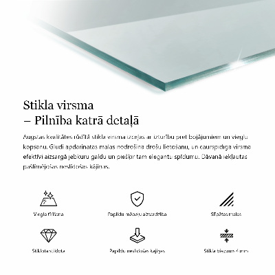 Téglalap alakú asztallap átlátszó