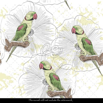 Fotótapéta Paradicsom papagájok a zöldben