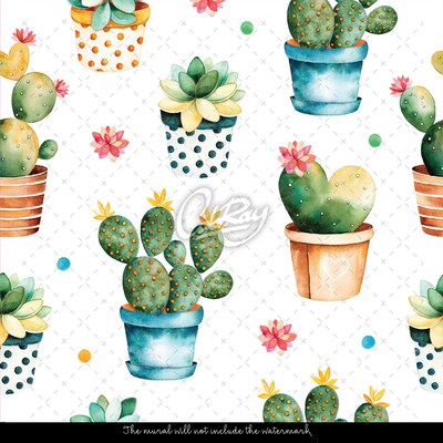 Fotótapéta Akvarell kaktuszok