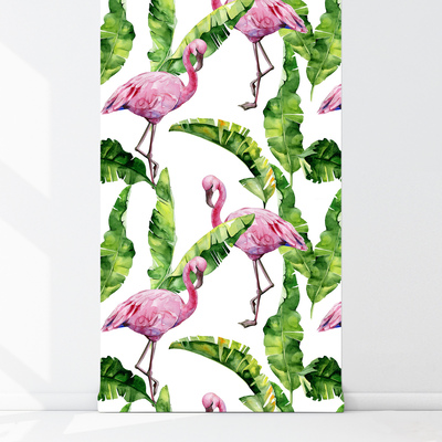 Fotótapéta Flamingók a levelek közepén