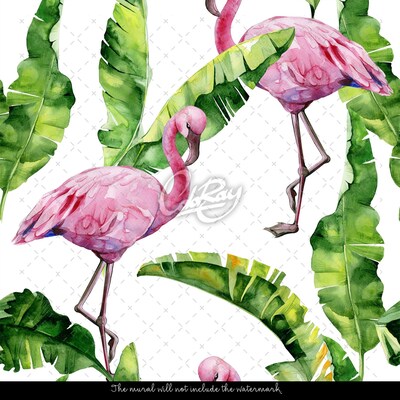 Fotótapéta Flamingók a levelek közepén