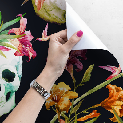 Fotótapéta Virágok közötti koponyák