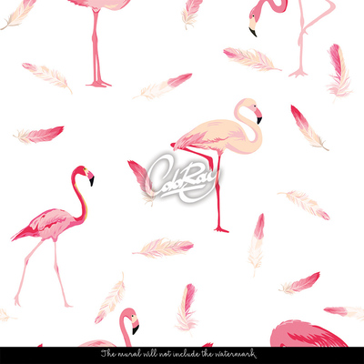 Fotótapéta Flamingók és tollak