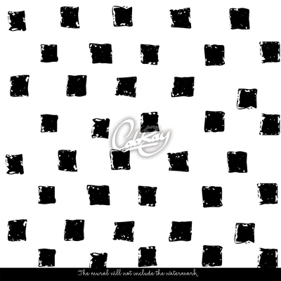 Fotótapéta Fehér fal fekete négyzetek