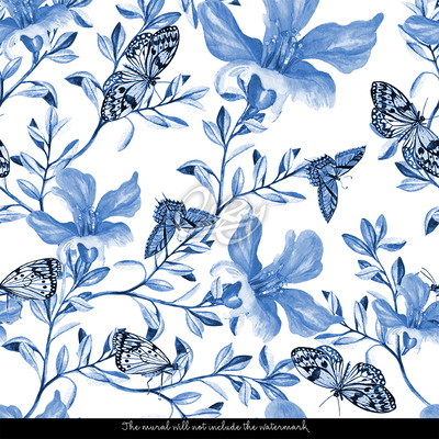 Fotótapéta A pillangók kék világa