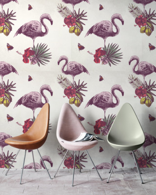 Fotótapéta Flamingók vintage stílusa