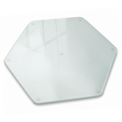 Hatszögletű üveg vágódeszka áttetsző