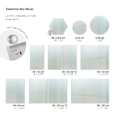 Hatszögletű üveg vágódeszka áttetsző