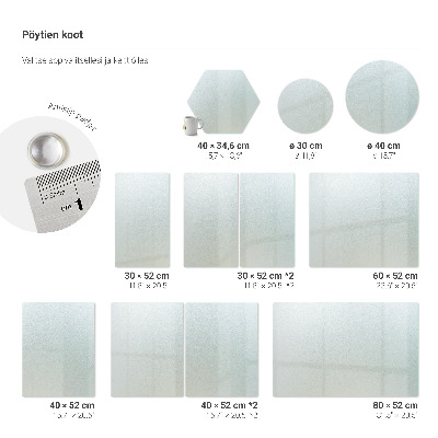 Kerek edzett üveg vágódeszka áttetsző