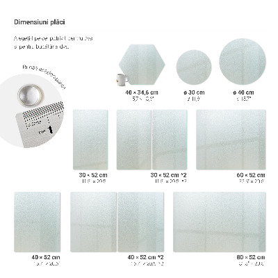 Kerek edzett üveg vágódeszka áttetsző