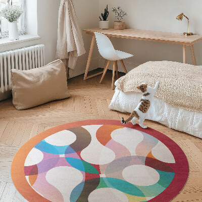 Kerek vinil szőnyeg Modern színes körök