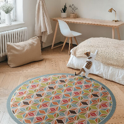 Kerek vinil szőnyeg Pasztell geometriai minta