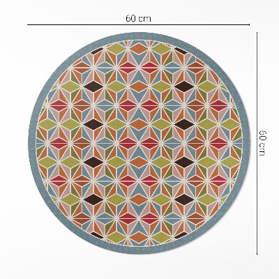 Kerek vinil szőnyeg Pasztell geometriai minta
