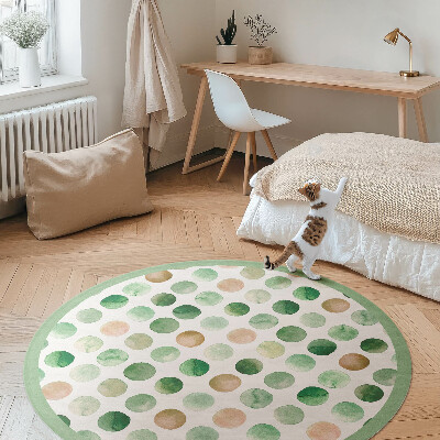 Kerek vinil szőnyeg Akvarell pöttyök festett gyűrűk boho