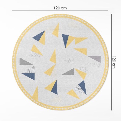 Kerek vinil szőnyeg Geometriai absztrakció háromszögek