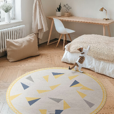 Kerek vinil szőnyeg Geometriai absztrakció háromszögek