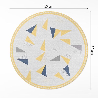 Kerek vinil szőnyeg Geometriai absztrakció háromszögek