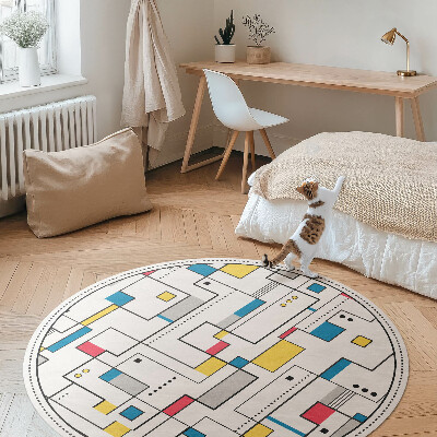 Kerek vinil szőnyeg Színes absztrakció vonalak