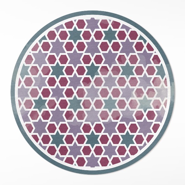 Kerek vinil szőnyeg Geometrikus csillagok apró mozaik
