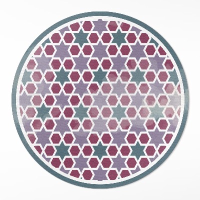 Kerek vinil szőnyeg Geometrikus csillagok apró mozaik
