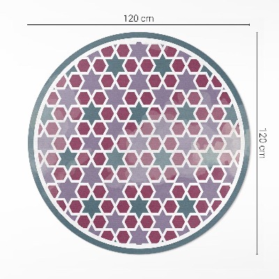 Kerek vinil szőnyeg Geometrikus csillagok apró mozaik