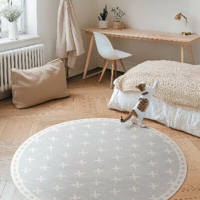 Kerek vinil szőnyeg Fényes keresztek minimalista minta