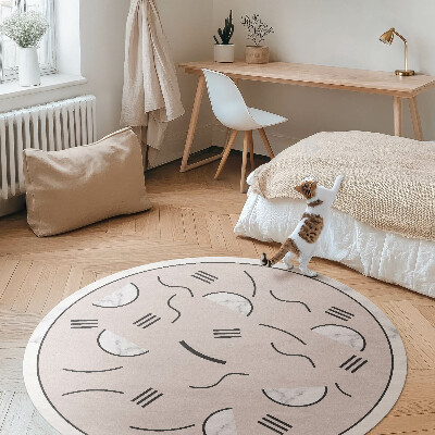 Kerek vinil szőnyeg Absztrakt formák boho stílusban