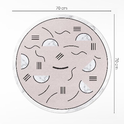 Kerek vinil szőnyeg Absztrakt formák boho stílusban