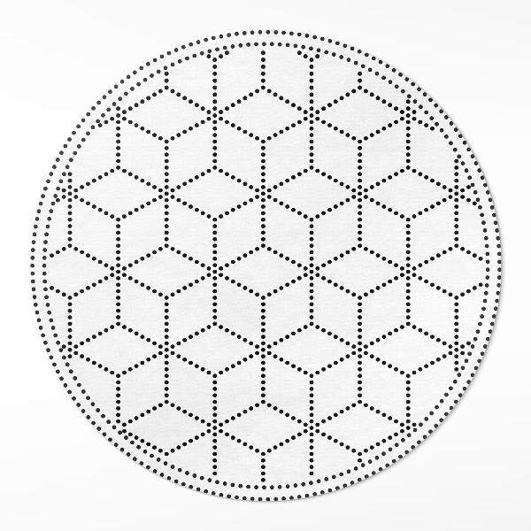 Kerek vinil szőnyeg Kockák kockák 3D modern pöttyök
