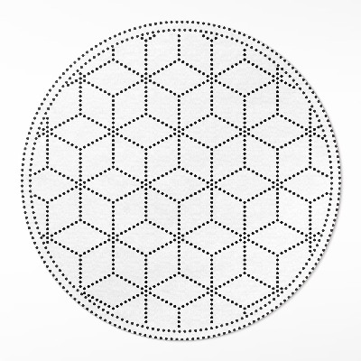 Kerek vinil szőnyeg Kockák kockák 3D modern pöttyök