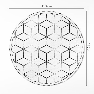 Kerek vinil szőnyeg Kockák kockák 3D modern pöttyök