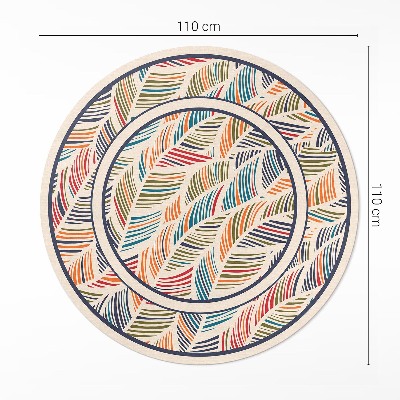 Kerek vinil szőnyeg Színes boho absztrakt levelek