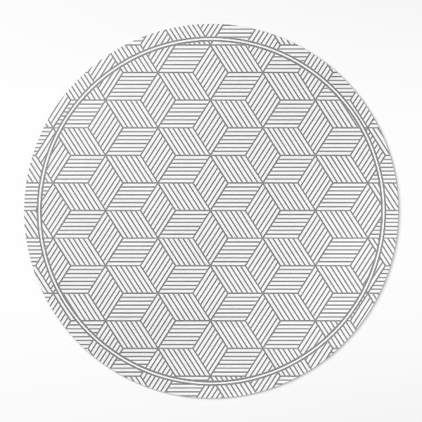Kerek vinil szőnyeg Geometrikus mozaik apró minta