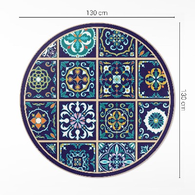 Kerek vinil szőnyeg Sötét elegáns csempe