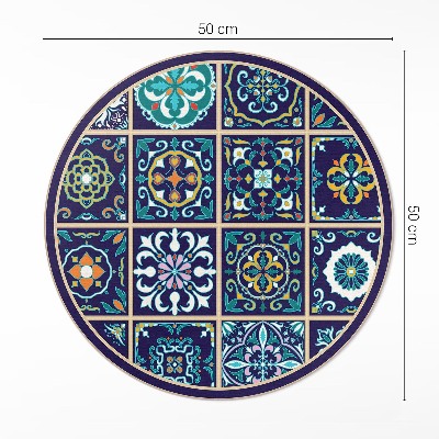 Kerek vinil szőnyeg Sötét elegáns csempe