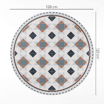 Kerek vinil szőnyeg Geometrikus mozaik gyönyörű csempe