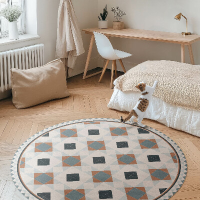 Kerek vinil szőnyeg Geometrikus mozaik gyönyörű csempe