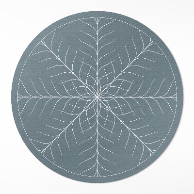 Kerek vinil szőnyeg Lineáris minimalista halszálkás minta