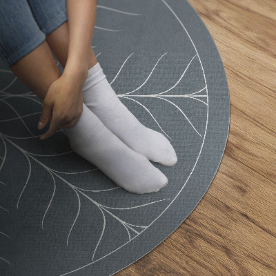 Kerek vinil szőnyeg Lineáris minimalista halszálkás minta
