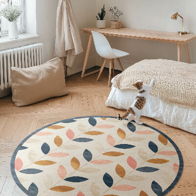 Kerek vinil szőnyeg Apró szirmok akvarell stílusú boho