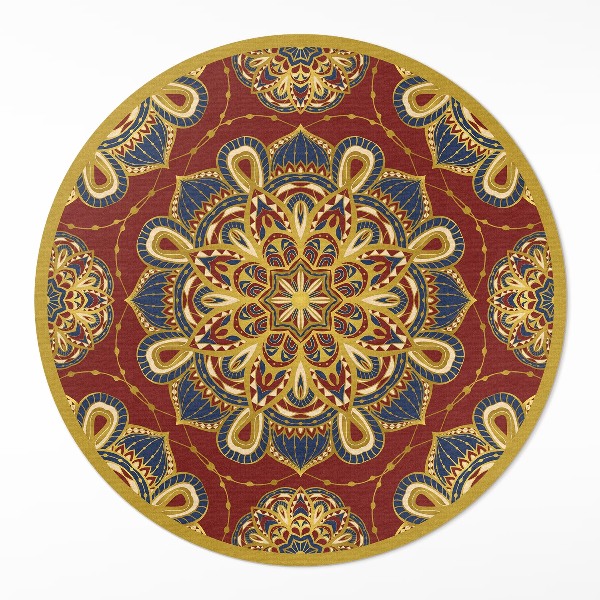 Kerek vinil szőnyeg Gazdagon díszített mandala keleti minta