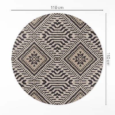 Kerek vinil szőnyeg Indiai design boho díszek