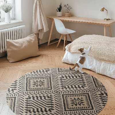 Kerek vinil szőnyeg Indiai design boho díszek