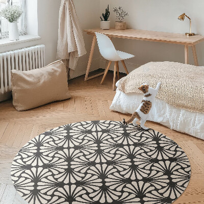 Kerek vinil szőnyeg Geometria art deco art deco glamour levelek