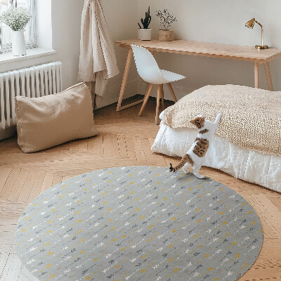 Kerek vinil szőnyeg Boho indiai nyilak finom minta