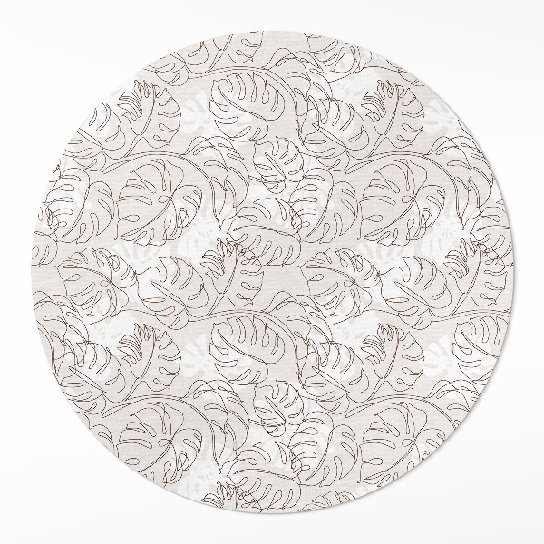 Kerek vinil szőnyeg Minimalista boho monstera levelek